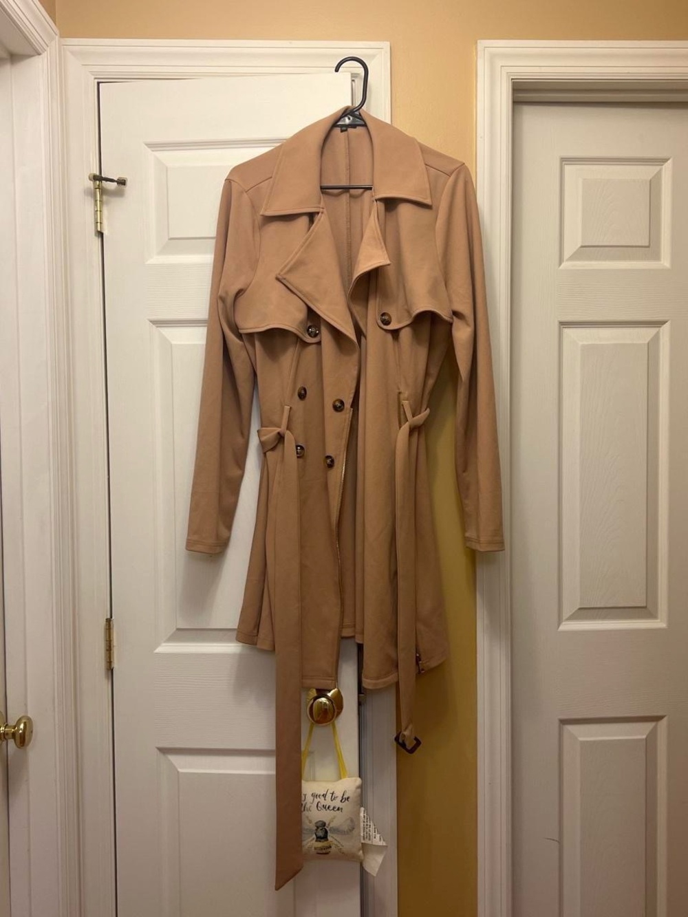 Fashion Nova Tan plus size trench coat with belt